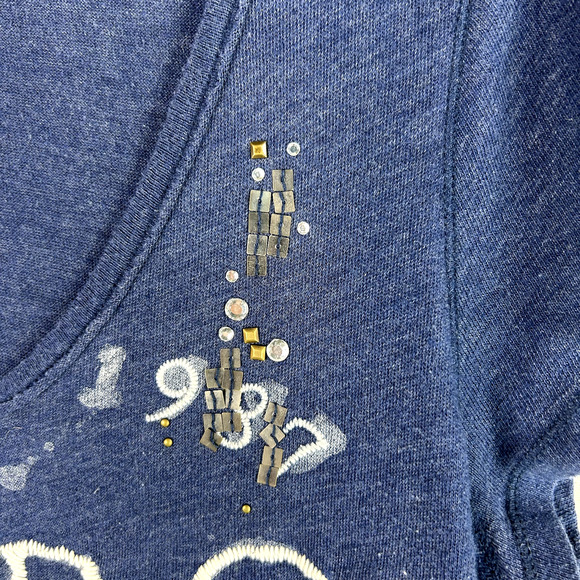 Vintage Aeropostale Womens Y2K Top Size XL Sequins Preppy Scoop Neck Spellout - Picture 5 of 10